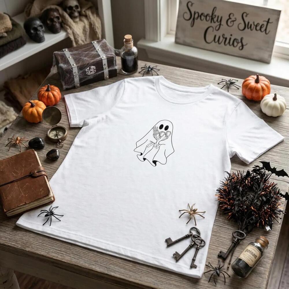 Asl Boo Halloween Shirt, Skeleton Hands Ghost Shirt, American Sign Language